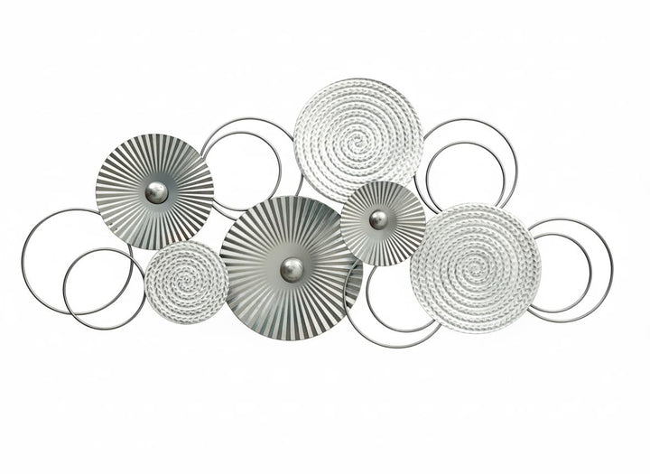 Generisch MF 3D Wandbild Sixo Metall Wanddeko Wandschmuck Kreise 83x38 cm Deko Wohnen Wanddekoration