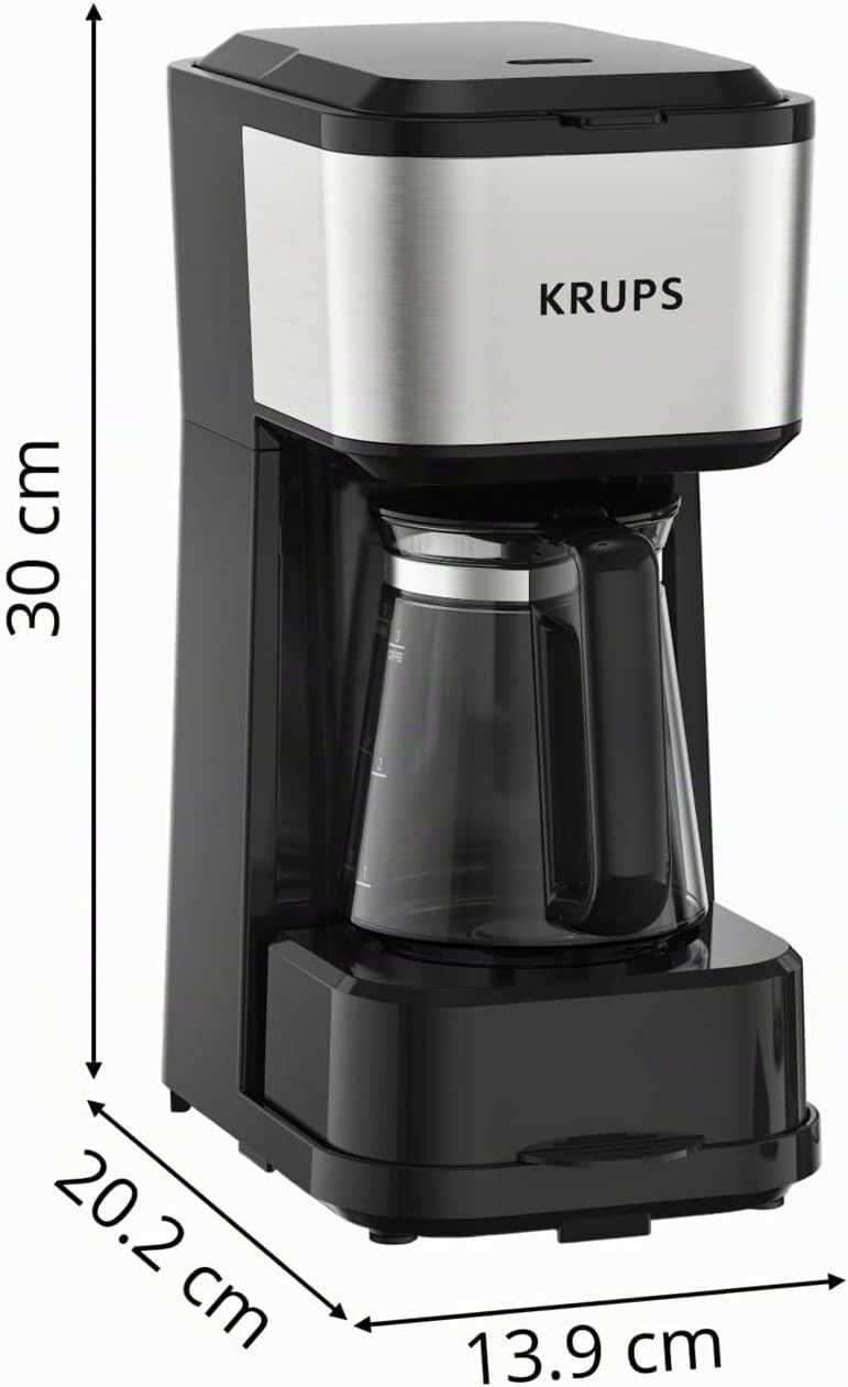Krups Simply Brew Kaffeebereiter mit Filter 3 in 1, 3 Brühoptionen, amerikanischer Kaffee, hitzebest