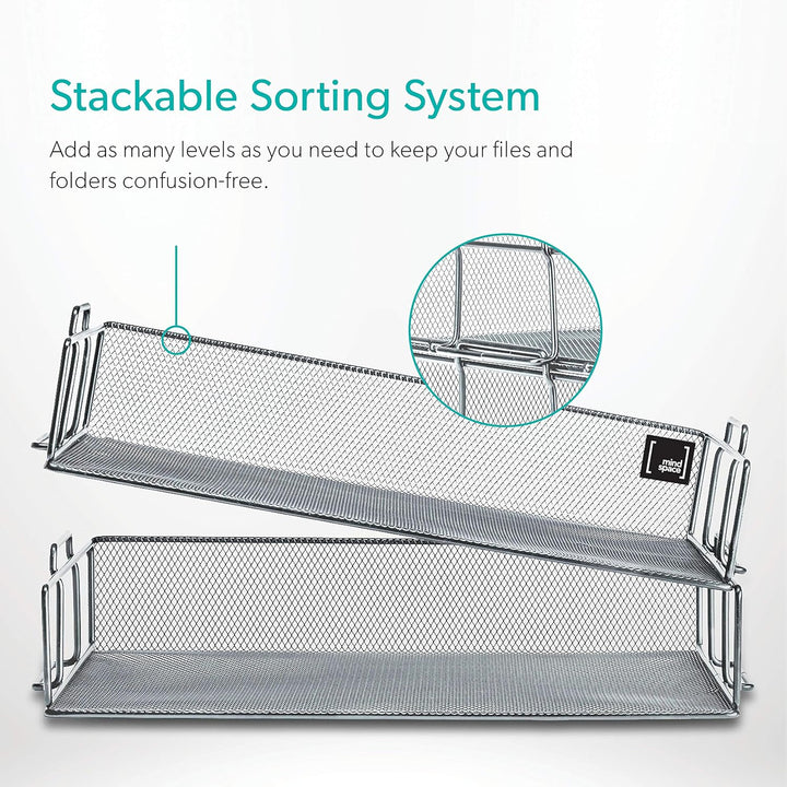 Mindspace 2 Ebenen stapelbar Brief Fach Stifthalter Silber, Silber