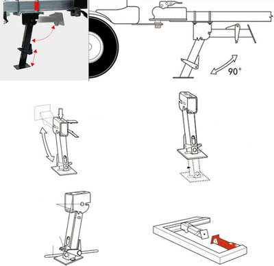 KIMISS Faltbarer Anhänger-Stabilisator-Wagenheber Herunterschwenkbar, Stabilisator-Wagenheber 650 Lb