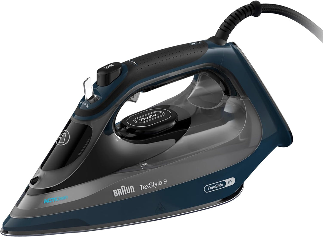 Braun TexStyle 9 SI9682 DB Dampfbügeleisen mit FreeGlide 3D Technologie, Vertikaldampf, Anti-Tropf-F
