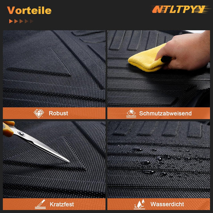 Auto Kofferraummatte für VW T-Cross (C11) 2019-2022, Allwetter Kofferraummatte aus TPE, Wasserdicht