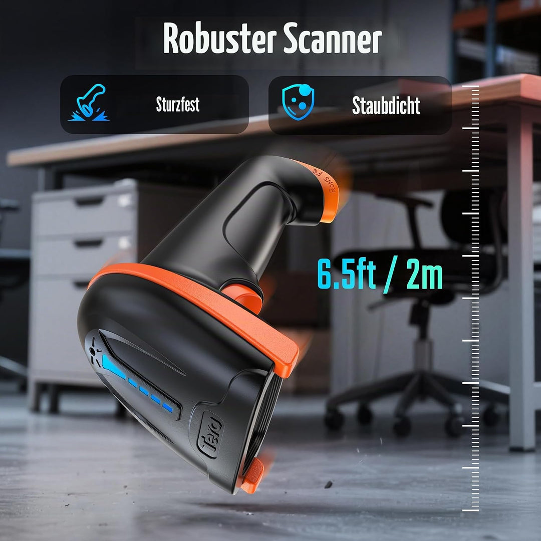 Tera Barcode Scanner 1D 2D QR Wireless Kabellos 2,4 GHz + Wired USB 2,0 Kabelgebunden Handscanner Ba