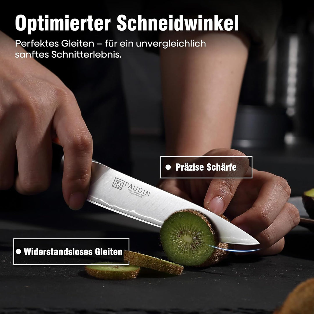 PAUDIN Messerset 2 teilig Küchenmesser Set Kochmesser 20 cm und Allzweckmesser 12,7 cm profi scharf