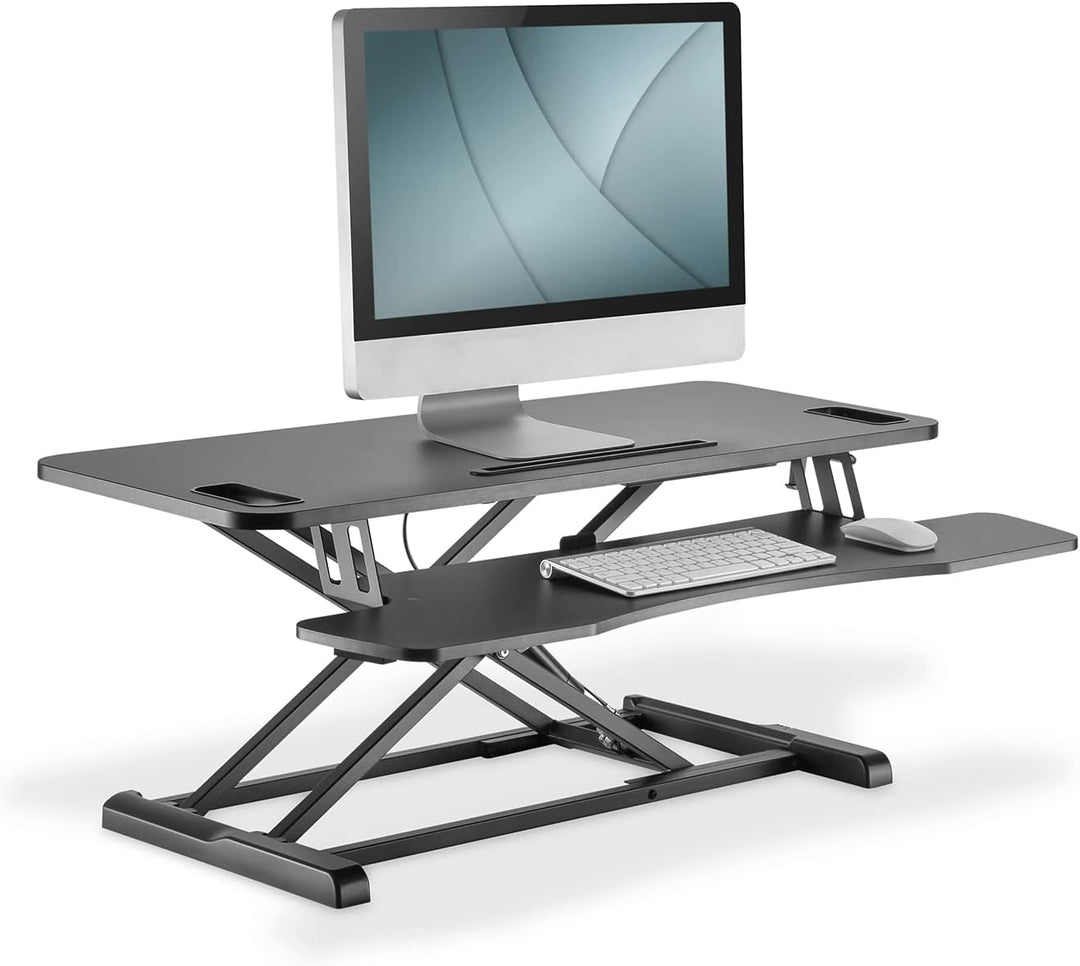 DIGITUS DA-90380-1 Höhenverstellbarer Sitz/Steh Arbeitsplatz, Schwarz