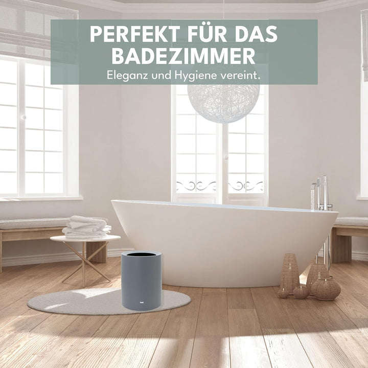 Papierkorb | 12L | Grau Matt | Ohne Deckel | Idealer Mülleimer fürs Büro & Schreibtisch | Tischmülle