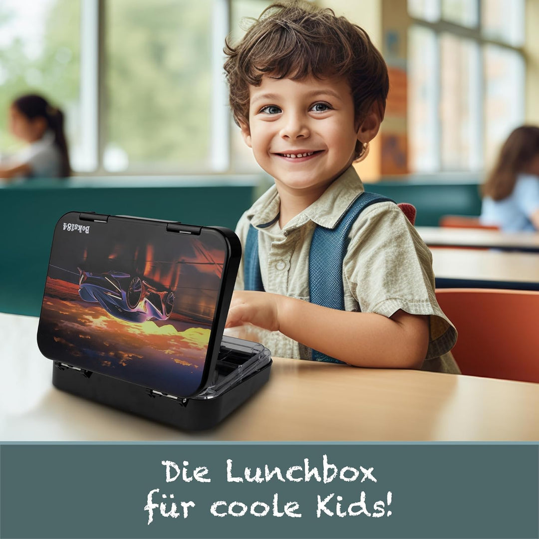 Boks184 Brotdose Kinder mit Fächern - Bento Box auslaufsicher - robust - BPA Frei Lunchbox - Brotbox