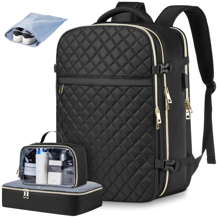 Reiserucksack mit 3 Packwürfeln,Rucksack Handgepäck Flugzeug, Ryanair Handgepäck 45x30x20, mit 17.3