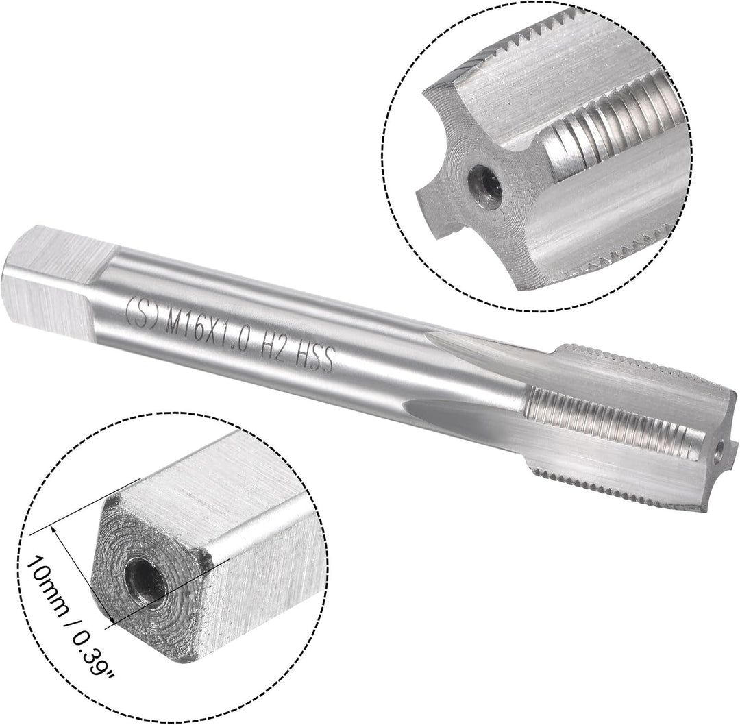 sourcing map Gewindebohrer M16 x 1mm Gewindebohrer mit Legierungswerkzeug, M16 x 1mm