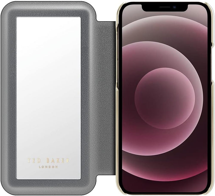 Ted Baker Opal Spiegel-Folio-Schutzhülle für iPhone 14 Pro, Grau, iPhone 14 Pro