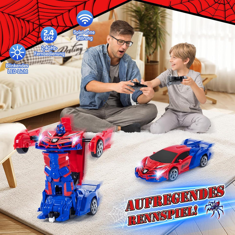 Kazzley Transformator Ferngesteuertes Auto Spielzeug für Kinder 3-12, 2.4GHz Gestenerkennung Spider