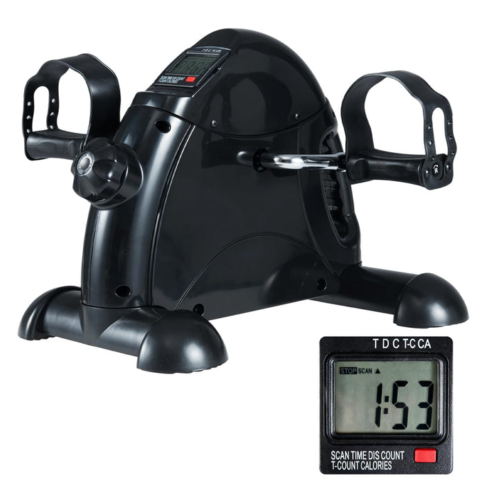 GYMAX Mini-Heimtrainer, Beintrainer mit Widerstandsregler & LCD-Anzeige, pedaltrainer für Arme & Bei