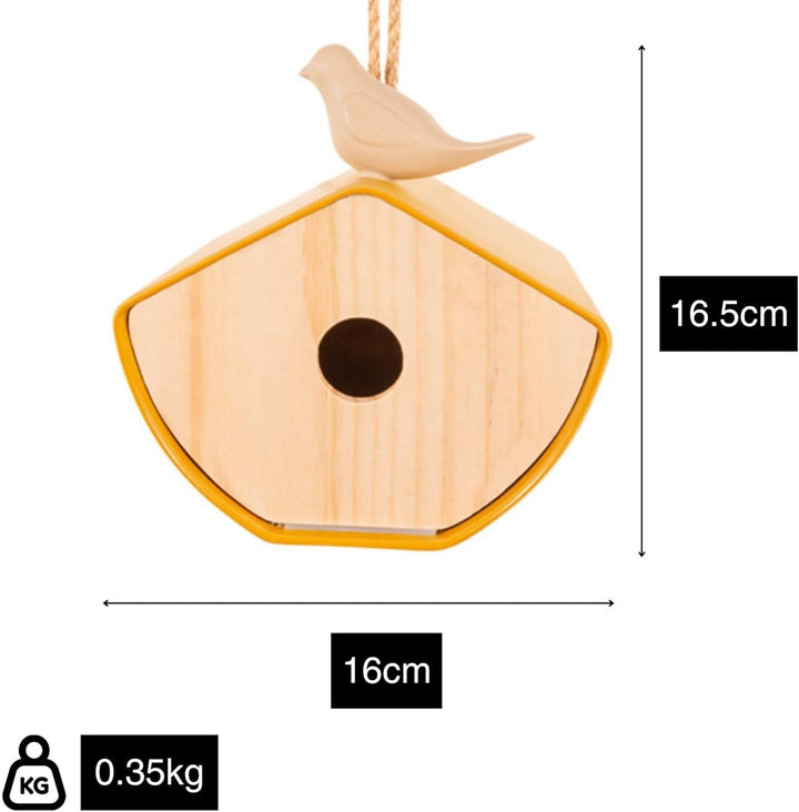 Point-Virgule - Vogelhaus - Ockergelb - Öffnung 28mm - 16x14x16.5cm ockergelb 16x14x16.5cm, ockergel