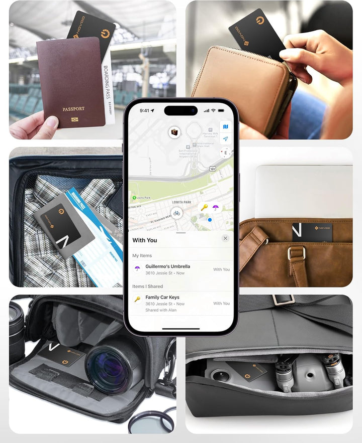 NOVOO Air Tag Karte Wallet Tracker Card Thin 1,6mm Smart Bluetooth Tag 6 Jahre Batterielebensdauer K