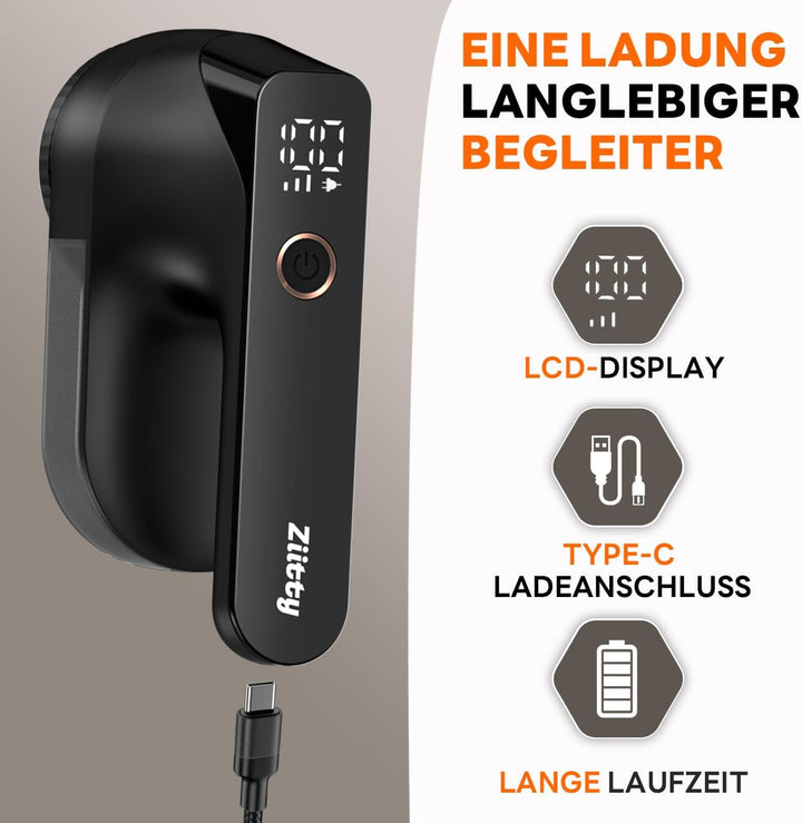 Fusselrasierer Elektrisch, Fusselentferner für 3 Einstellbaren Leistungsstufen, 6-Klingen-Kopf Fusse