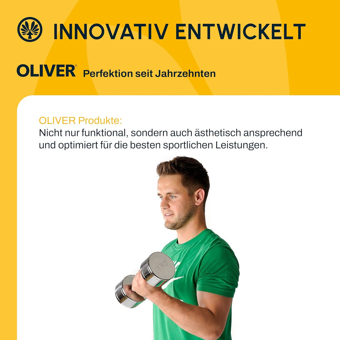 Oliver – Chrom Kurzhanteln Set 2x 10kg – Hantelset für Männer & Frauen – verschiedene Gewichte von 1