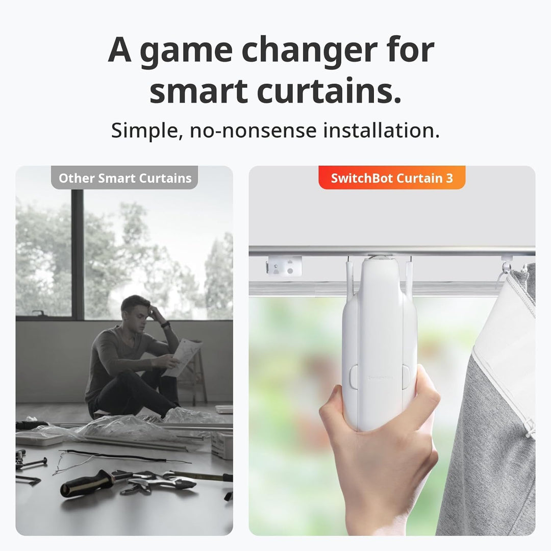 SwitchBot Smart Automatischer Vorhangöffner - Bluetooth Fernbedienung mit App/Timer, Aufgerüsteter H