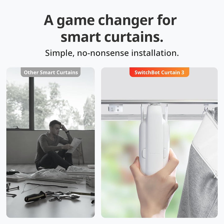 SwitchBot Smart Automatischer Vorhangöffner - Bluetooth Fernbedienung mit App/Timer, Aufgerüsteter H