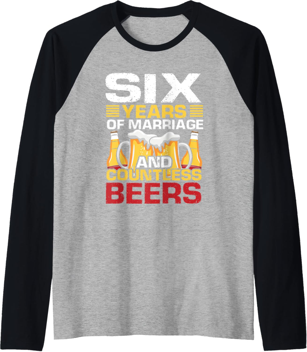 6th Wedding Anniversary Gifts for Him Her Husband Couples Raglan
