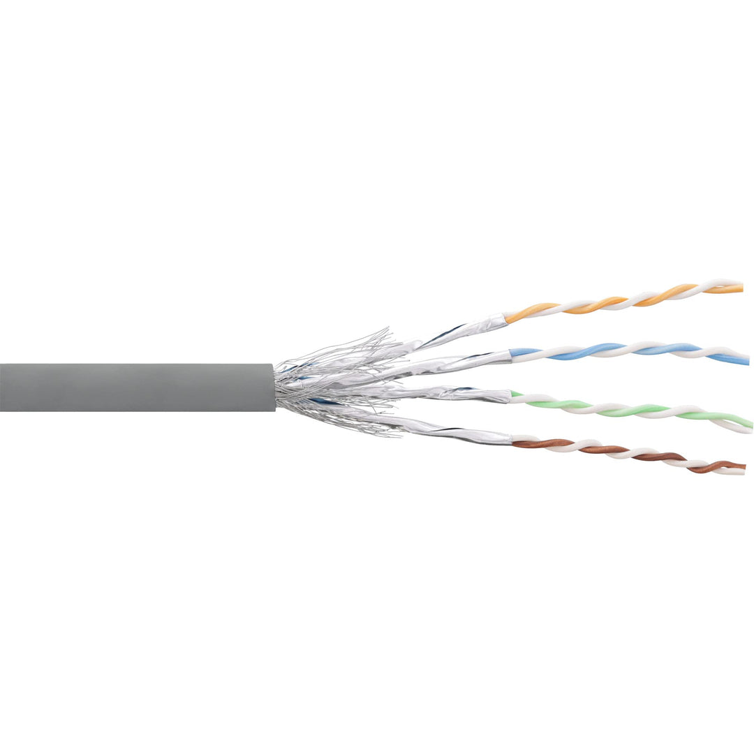 InLine 76499 Patchkabel Cat.6 S/FTP (PiMf), grau, AWG27, PVC, CU, 100m