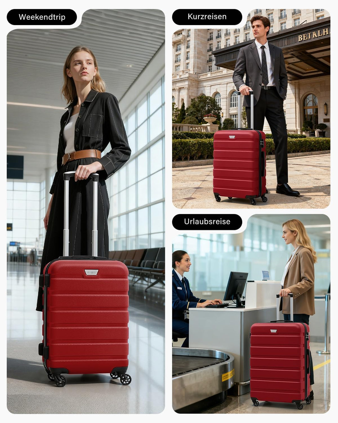 COOLIFE Koffer Gross 77cm XL, PC+ABS, Rollkoffer mit 360° Spinner Räder | TSA Zahlenschloss, Leicht