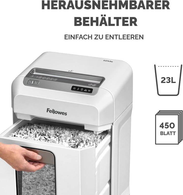 Fellowes Aktenvernichter 12Ms, 12 Blatt Minicut (P4), Papierschredder für Büro, Homeoffice, Schredde