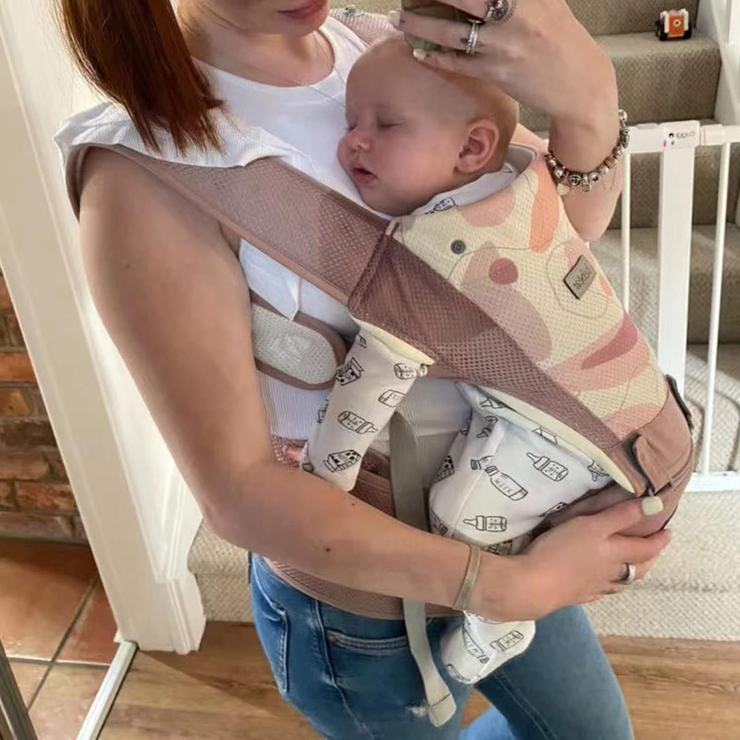 Bebamour Babytrage, ergonomisch, mit Hüftsitz, reine Baumwolle, leicht und atmungsaktiv, mehrere Pos