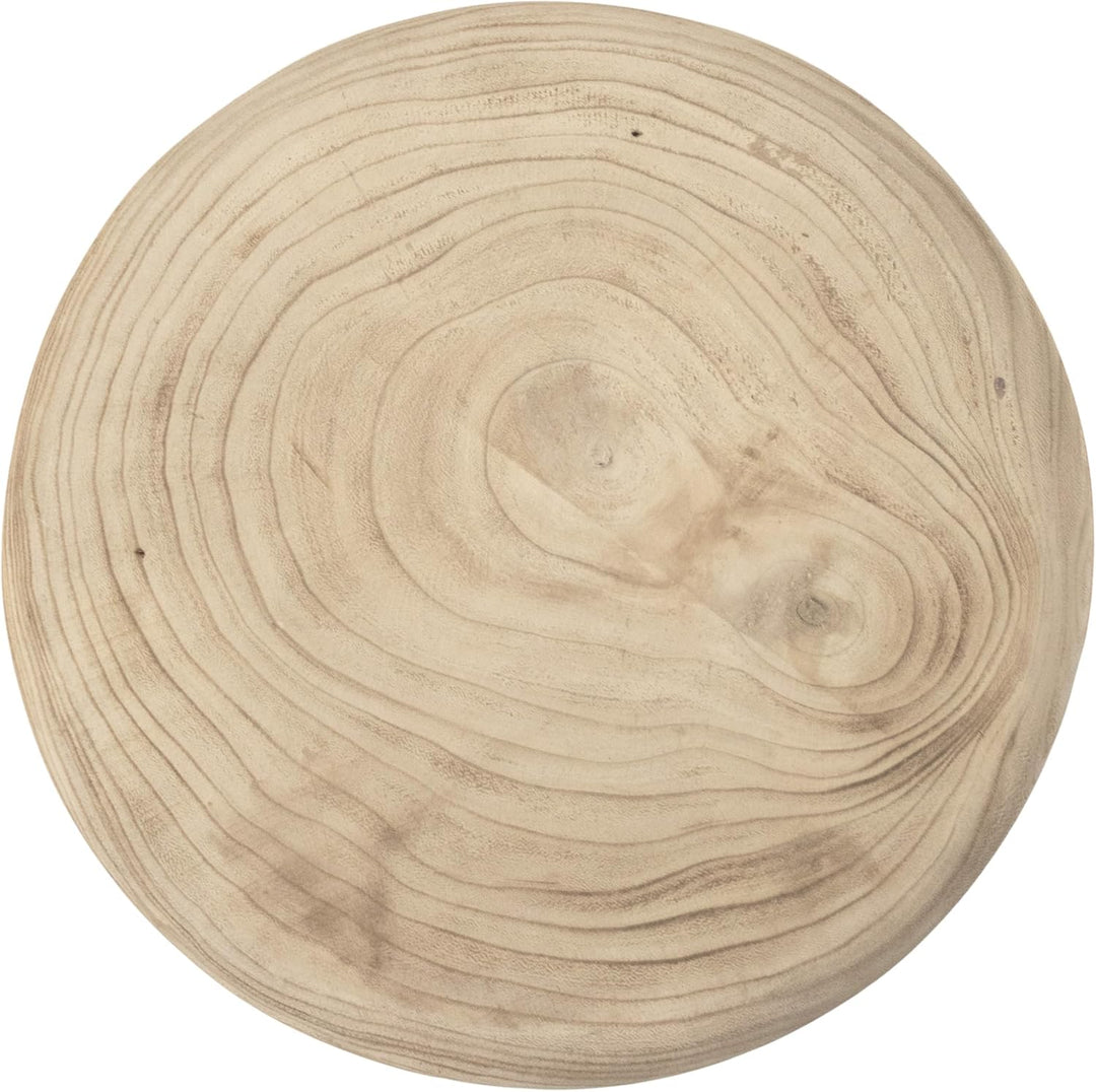 Spetebo Holz Blumenhocker Natur mit 3 Beinen - 32 cm - Massivholz Pflanzenständer rund naturbelassen