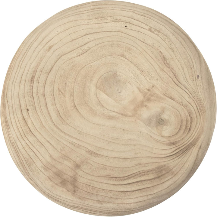 Spetebo Holz Blumenhocker Natur mit 3 Beinen - 32 cm - Massivholz Pflanzenständer rund naturbelassen