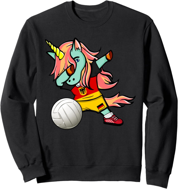 Dabbing Einhorn Deutschland Volleyball Deutsche Flagge Sport Sweatshirt