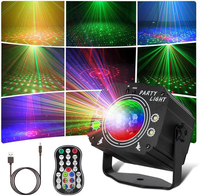 URAQT Discokugel, Discolicht Partylicht mit Fernbedienung 60 Modi LED Musikgesteuert Discolicht Disk