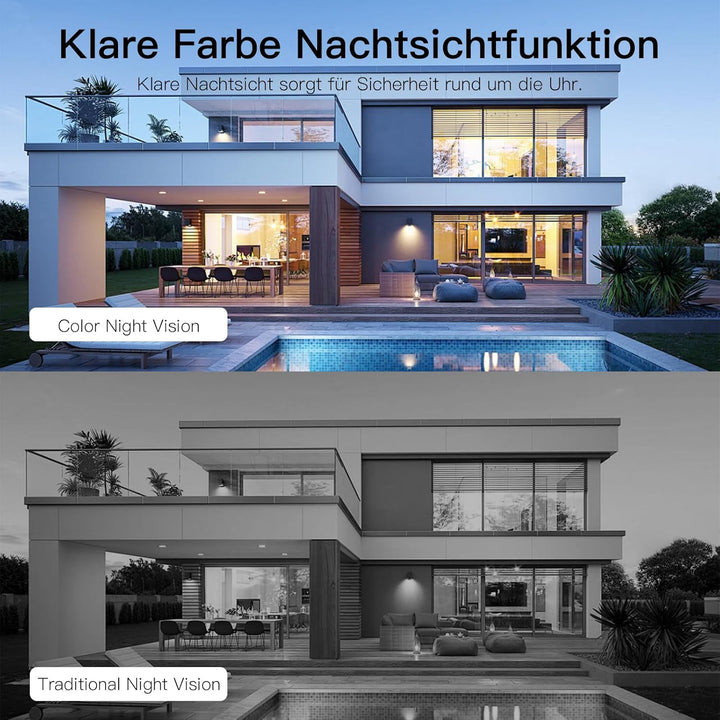 VIMTAG 2,5K Überwachungskamera Aussen, 5GHz WLAN Kamera Outdoor,Aussenkamera,Farbige Nachtsicht,Tag&