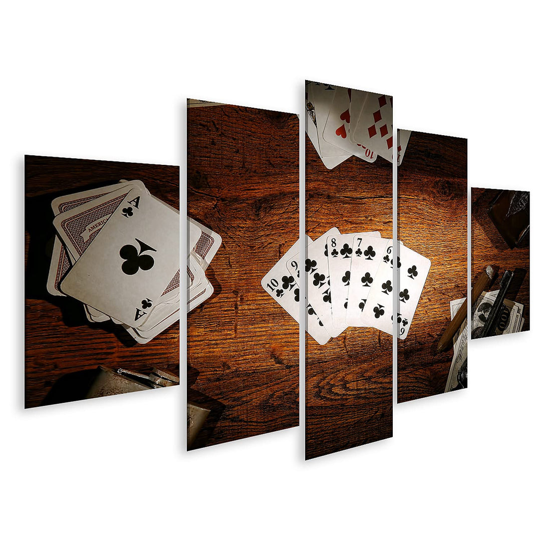islandburner Bild auf Leinwand American West Legend Old Poker Gamer Zocken Bilder Wandbilder Poster