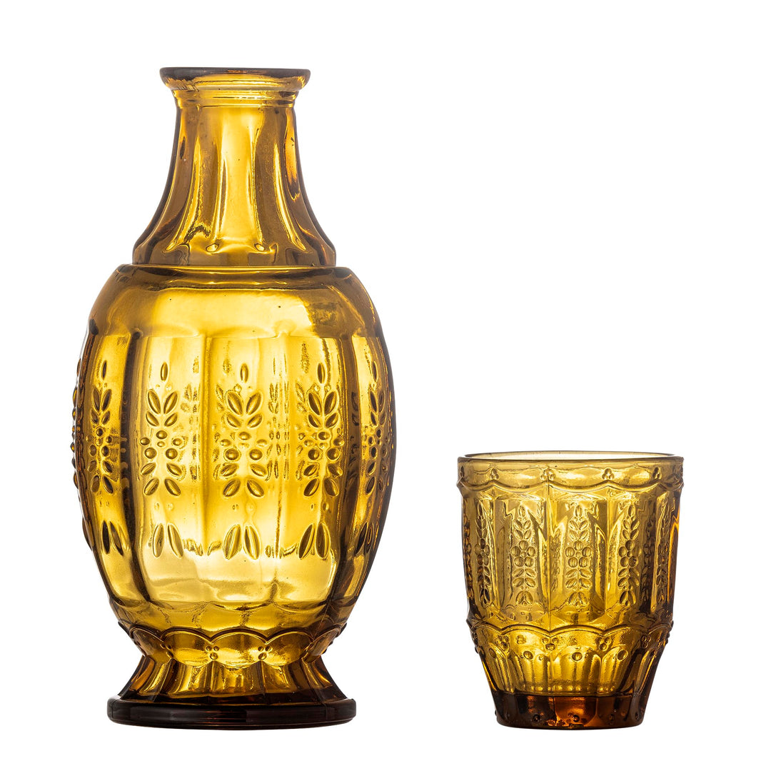 Bloomingville Creative Collection Theon Dekanter & Glas, Braun, Glas, T13xH27 cm, 2er-Set, 1100 ml /
