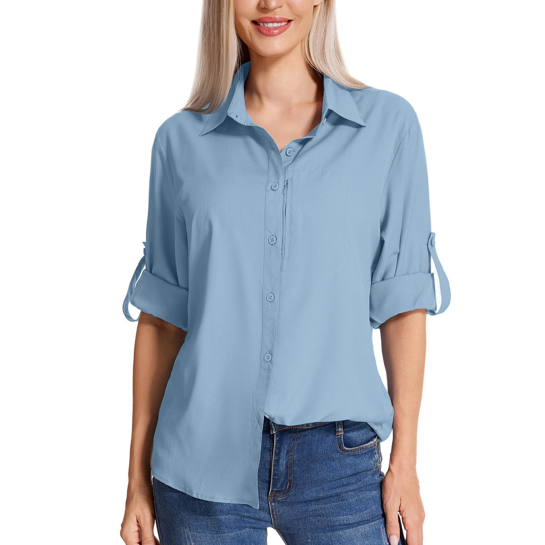 yeyity Damen Hemdbluse UV Schutz Langarmshirt Damen Schnell Trocknende Sport Shirts Wandershirt Safa