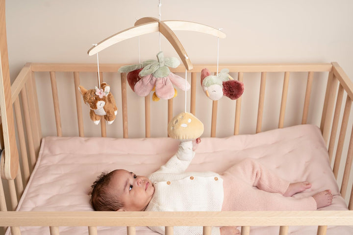 Little Dutch Mobile Musik Spieluhr mit Holz Halterung für Babybett - Fairy Garden Fairy Garden rosa,