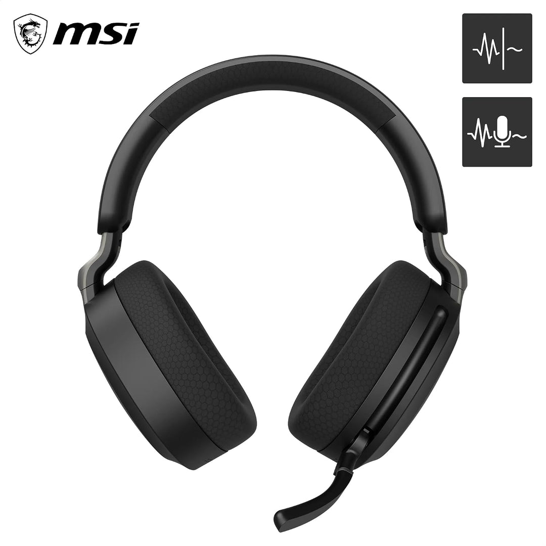 MSI Maestro 500 Wireless Black Headset, aktive Geräuschunterdrückung, Transparenzmodus, 2,4 GHz, Blu