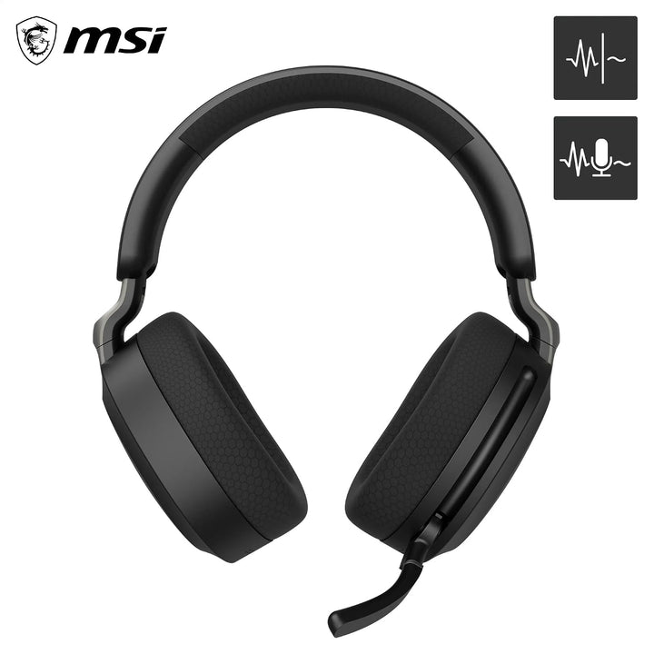 MSI Maestro 500 Wireless Black Headset, aktive Geräuschunterdrückung, Transparenzmodus, 2,4 GHz, Blu