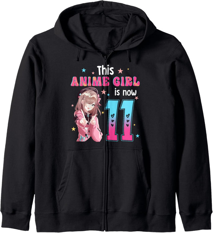 11 Jahre altes Mädchen, Kawaii Gifts, Anime-Mädchen, 11. Geburtstag, Kinder Kapuzenjacke