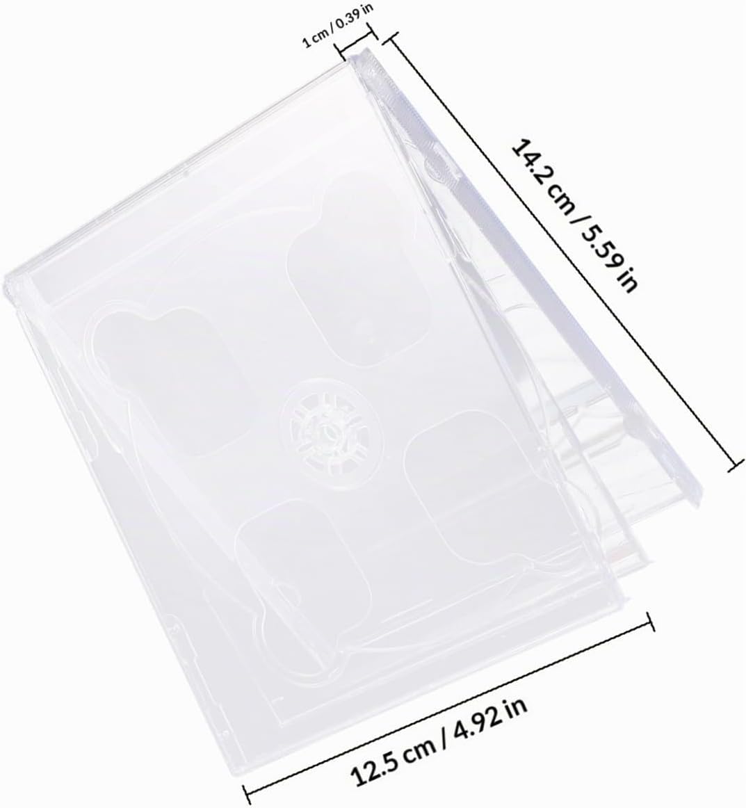 GALPADA 5Er Set Doppel-Cd-Hüllen Transparent Cd-Box Leere DVD-Hüllen Tragbare Aufbewahrung Für Siche