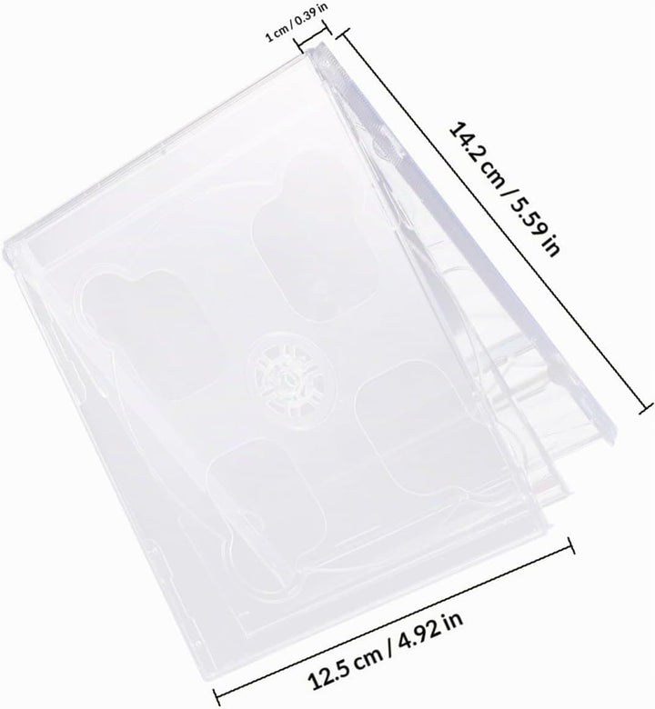 GALPADA 5Er Set Doppel-Cd-Hüllen Transparent Cd-Box Leere DVD-Hüllen Tragbare Aufbewahrung Für Siche
