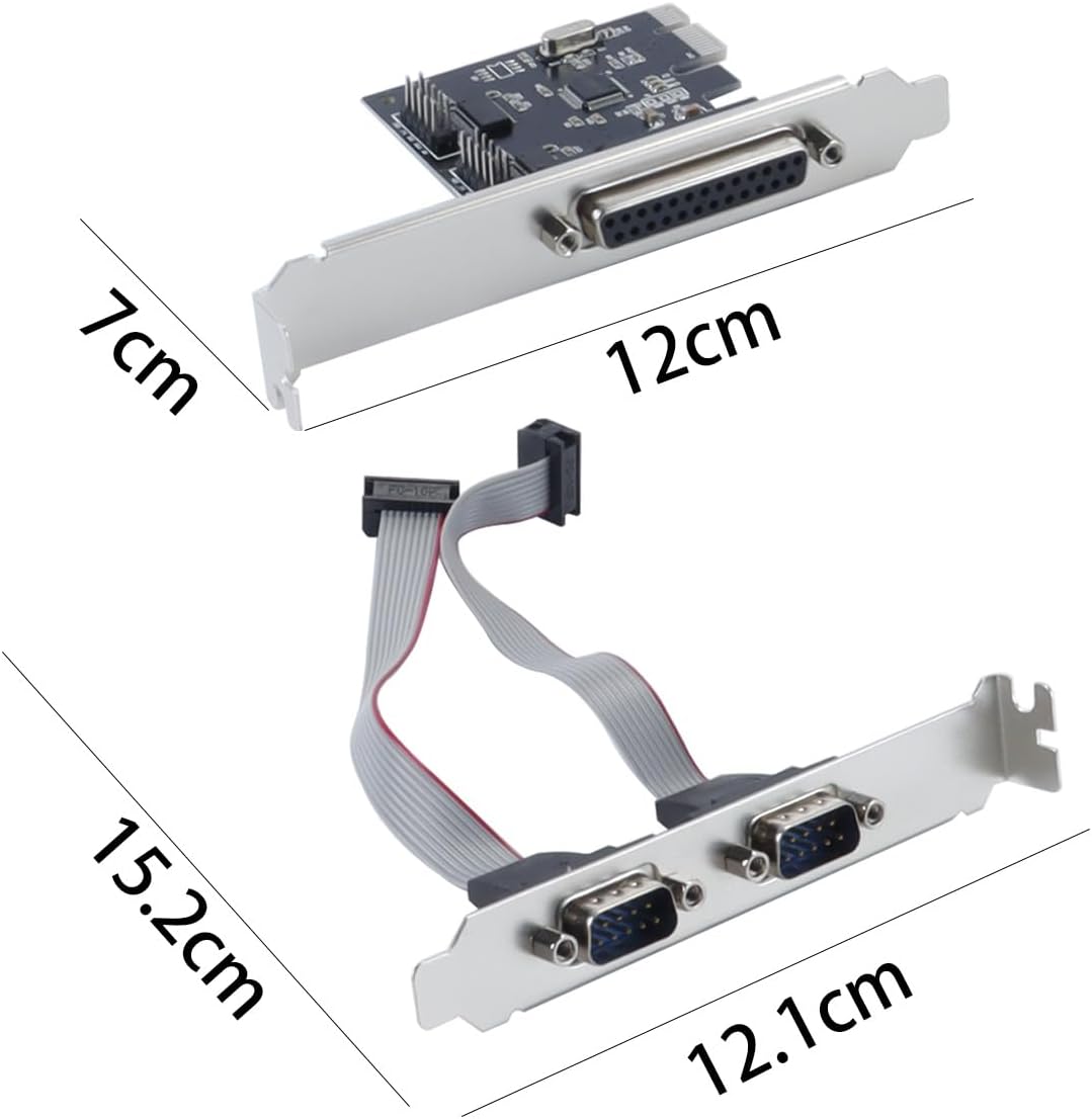 Serielle RS232-PCI-Express-Schnittstellenkarte, PCI-E auf dualen seriellen RS-232-Anschluss + 1 DB25