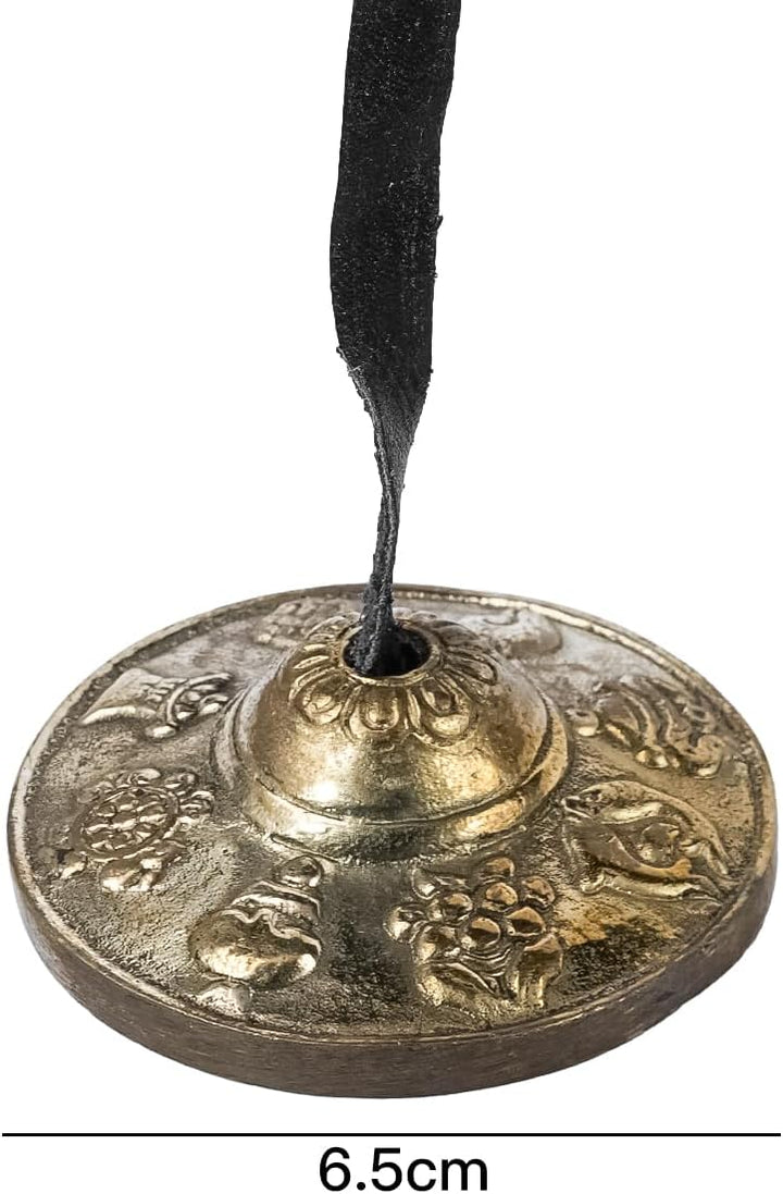 Sarini Tibetische Dingxia-Glocke mit Tasche, 6,5 cm, handgefertigt, Yoga-Glocke, Meditationsglocke,