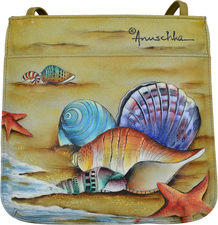 Anuschka Damen Cross Body aus Leder, handbemalt Einheitsgrösse Geschenk des Meeres, Einheitsgrösse G