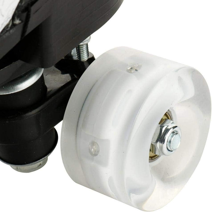 Unisex Roller Skates Double Raw Four Wheels Classic High-top PU Leather Lighting Roller Skates Shoes