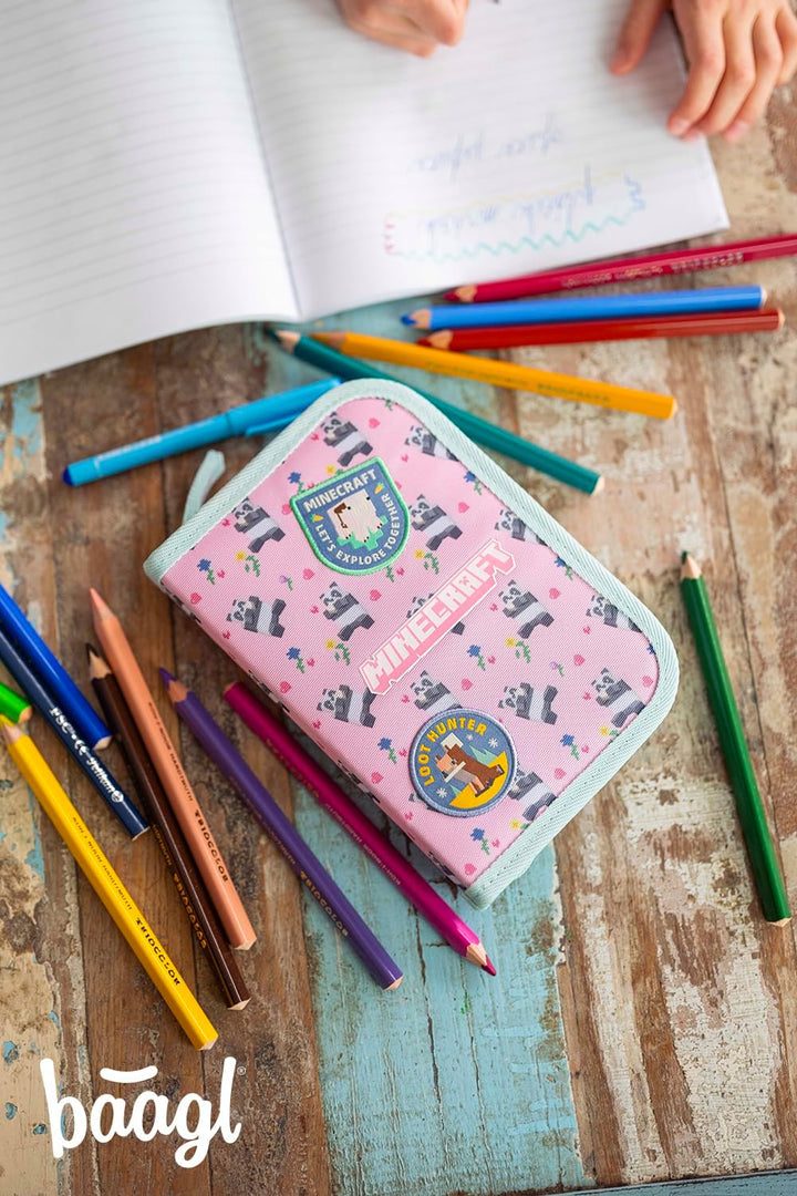 Baagl Federmäppchen für Mädchen - Schüleretui, Federtasche, Federmappe für Schreibwaren - Etui, Fede