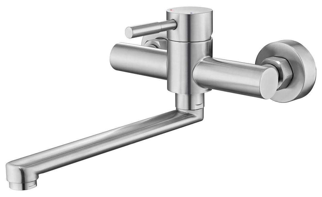 BONADE Wasserhahn Wandmontage, Wasserhahn Küche Wandarmatur mit 23cm 360° Schwenkarm, Edelstahl Küch