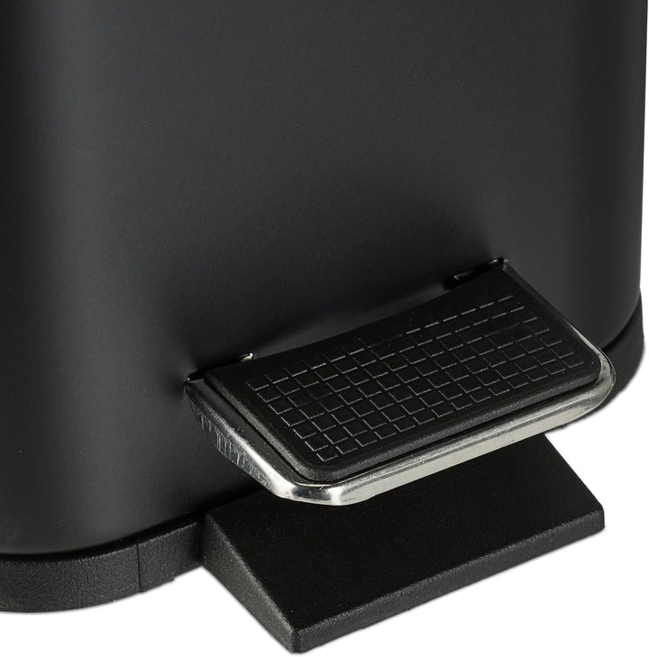 Relaxdays Mülleimer Bad, 5 Liter, entnehmbarer Inneneimer, Kosmetikeimer, Metall, Badmülleimer mit B