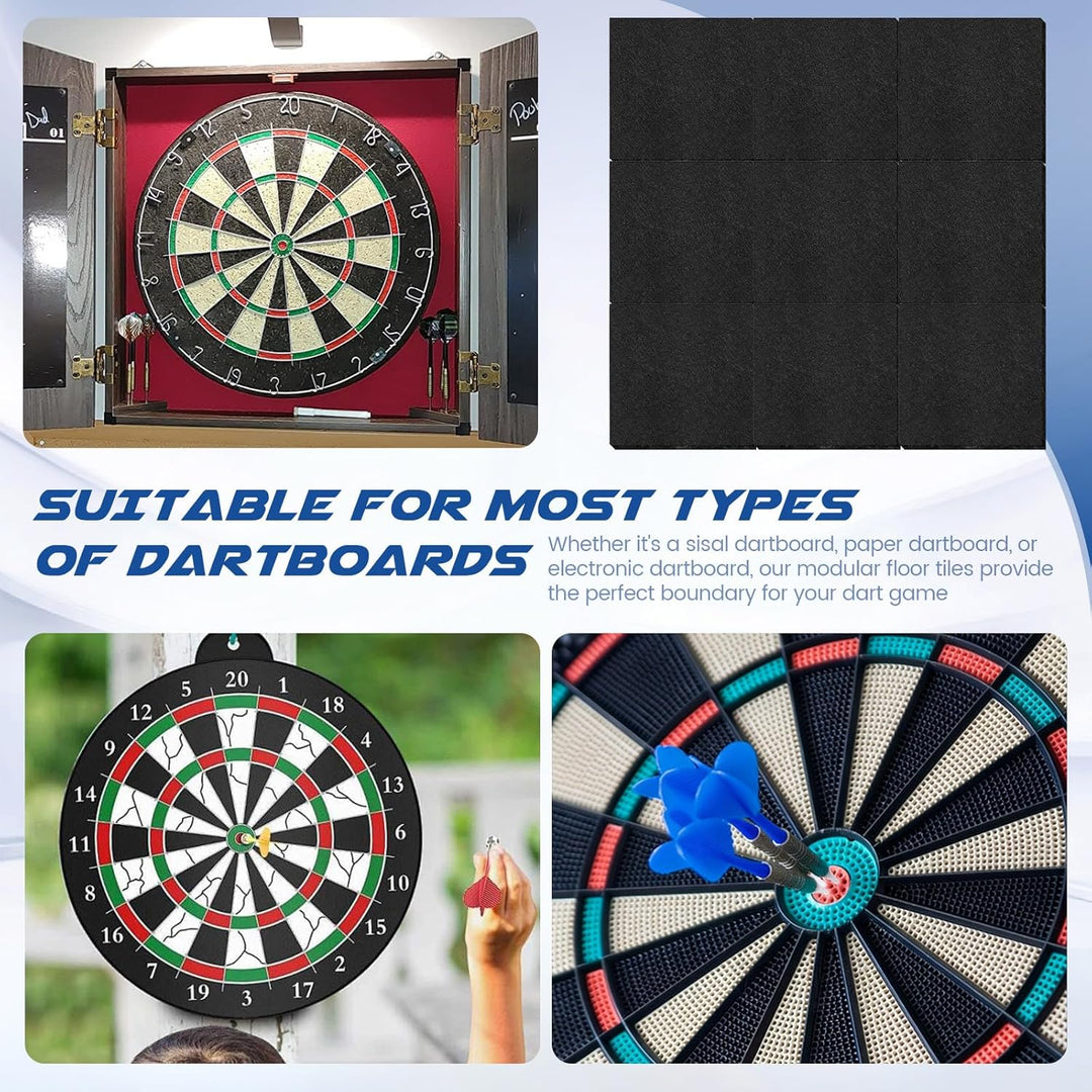 Dartboard Wandschutz 9 Stück 30x30cm Filz Faserplatte Wandschutz Dartscheibe Selbstklebend Gespleiss