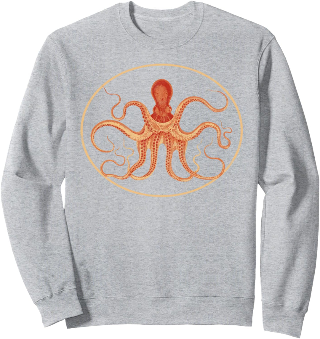 Retro Octopus Artistic Vintage Hipster Seal Graphic Sweatshirt